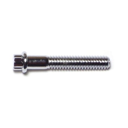 1/4-20 Flange Bolt, Chrome Plated Steel, 1-1/2 In L, 10 PK